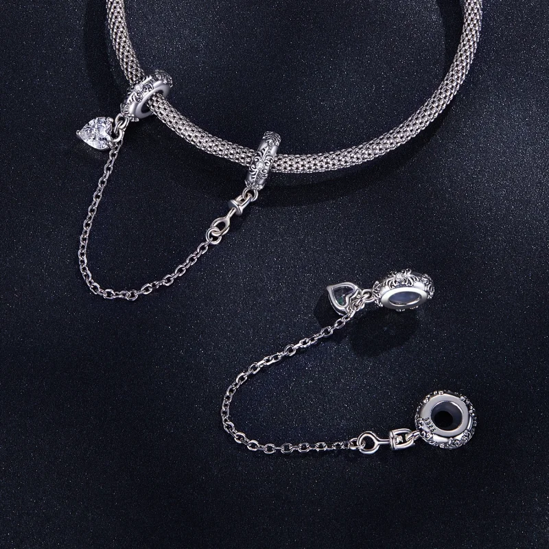 (Bild für) Sicherheitskette im Pandora-Stil mit Retro-Muster - SCC2407 - Ansicht 4