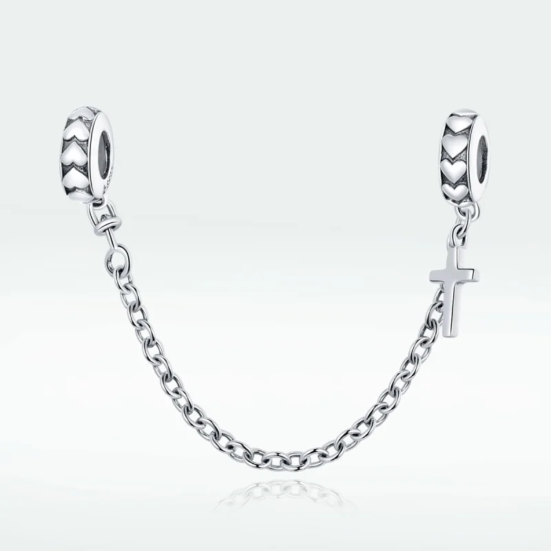 (Bild für) Einfache Kreuz-Sicherheitskette im Pandora-Stil aus Silber - BSC362 - Ansicht 5