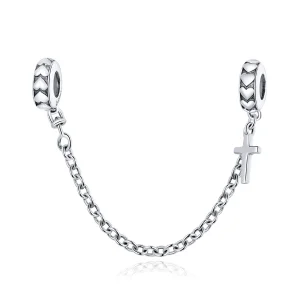 (Bild für) Einfache Kreuz-Sicherheitskette im Pandora-Stil aus Silber - BSC362