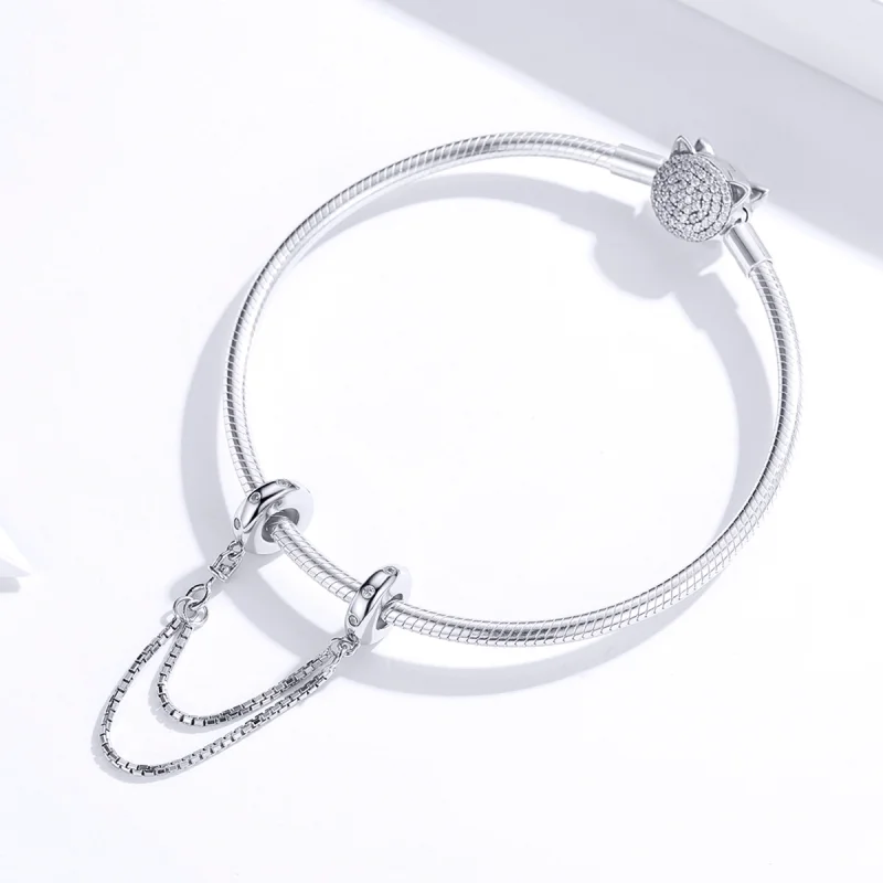 (Bild für) Einfache Sicherheitskette im Pandora-Stil aus Silber - SCC1419 - Ansicht 3