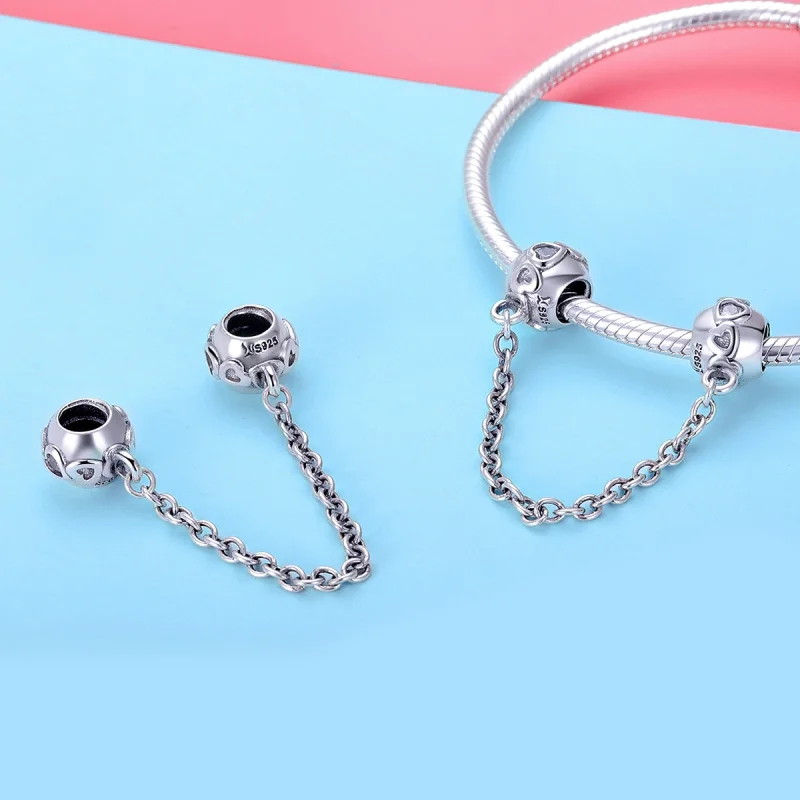 (Bild für) Niedliche Sicherheitskette im Pandora-Stil aus Silber - SCC736 - Ansicht 2
