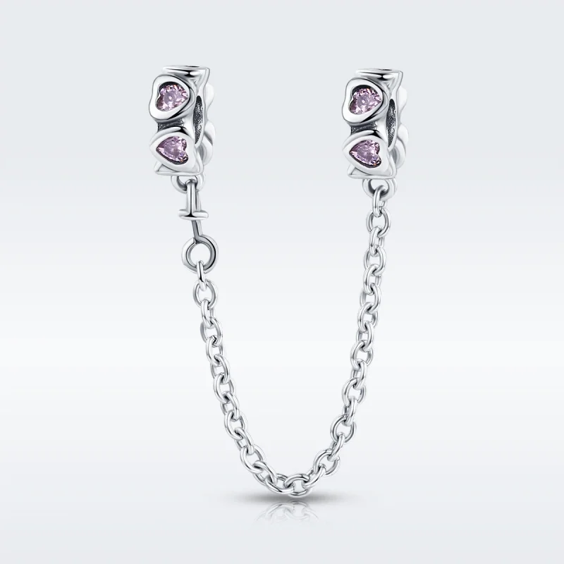 (Bild für) Pandora Style Silberne duftende Herz-Sicherheitskette - SCC562 - Ansicht 2