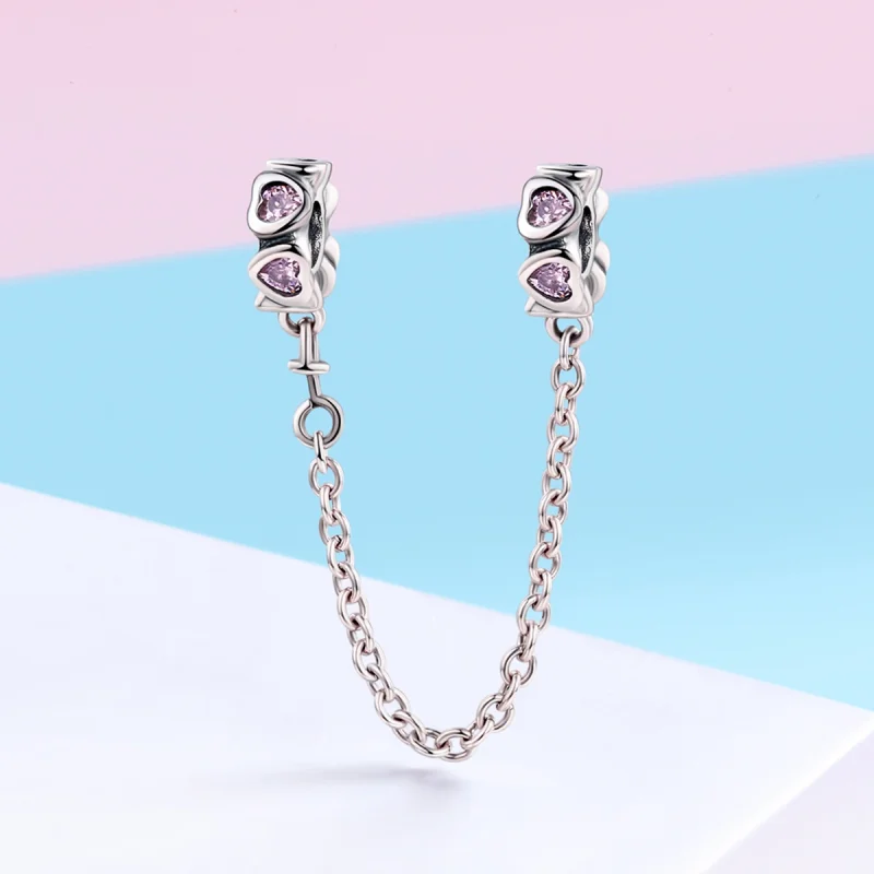 (Bild für) Pandora Style Silberne duftende Herz-Sicherheitskette - SCC562 - Ansicht 3