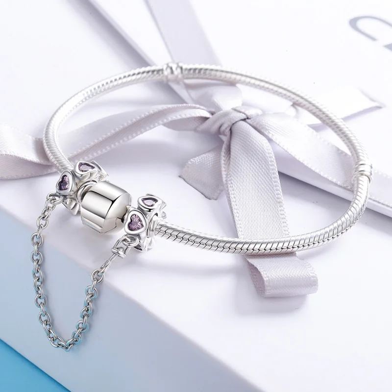 (Bild für) Pandora Style Silberne duftende Herz-Sicherheitskette - SCC562 - Ansicht 4