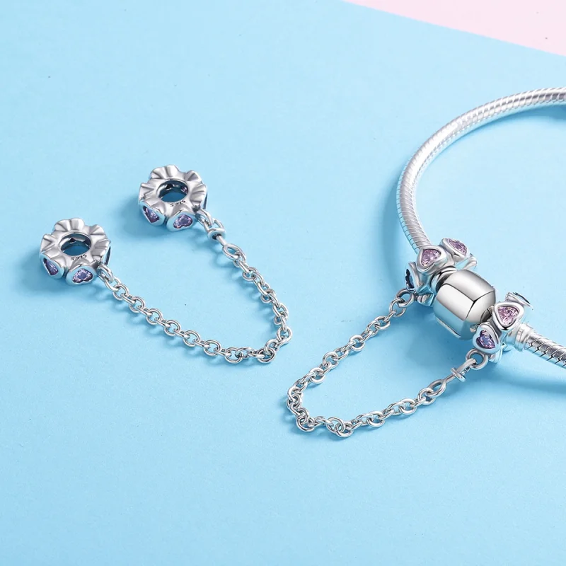 (Bild für) Pandora Style Silberne duftende Herz-Sicherheitskette - SCC562 - Ansicht 5