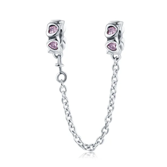 (Bild für) Pandora Style Silberne duftende Herz-Sicherheitskette - SCC562