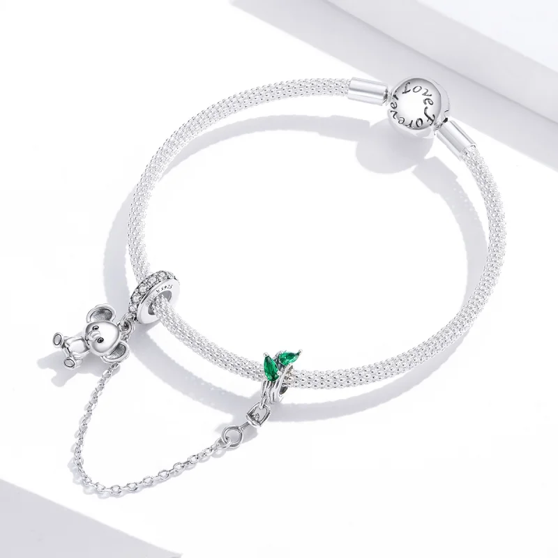 (Bild für) Silberne niedliche Koala-Sicherheitskette im Pandora-Stil - SCC1523 - Ansicht 3