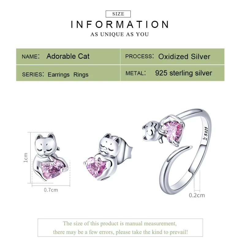 (Bild für) Entzückendes Katzen-Schmuckset im Pandora-Stil - SET002 - Ansicht 3