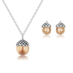 (Bild für) Glänzendes Eicheln-Schmuckset im Pandora-Stil - SET019