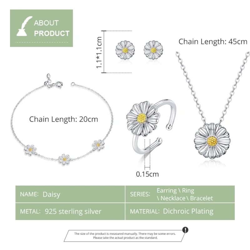(Bild für) Gänseblümchen-Schmuckset im Pandora-Stil - SET001 - Ansicht 7