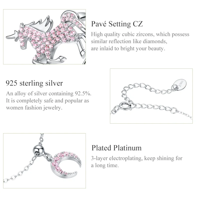 (Bild für) Niedliches Einhorn-Schmuckset im Pandora-Stil - SET009 - Ansicht 5