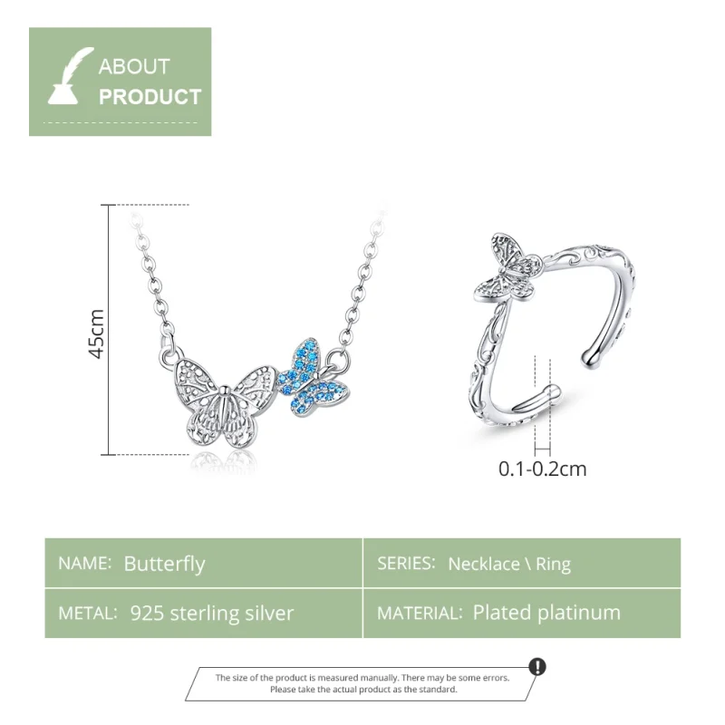 (Bild für) Schmetterlings-Schmuckset im Pandora-Stil - SET007 - Ansicht 2