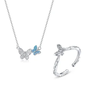 (Bild für) Schmetterlings-Schmuckset im Pandora-Stil - SET007