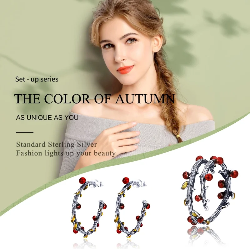 (Bild für) Schmuckset „Farbe des Herbstes“ im Pandora-Stil - SET005 - Ansicht 2