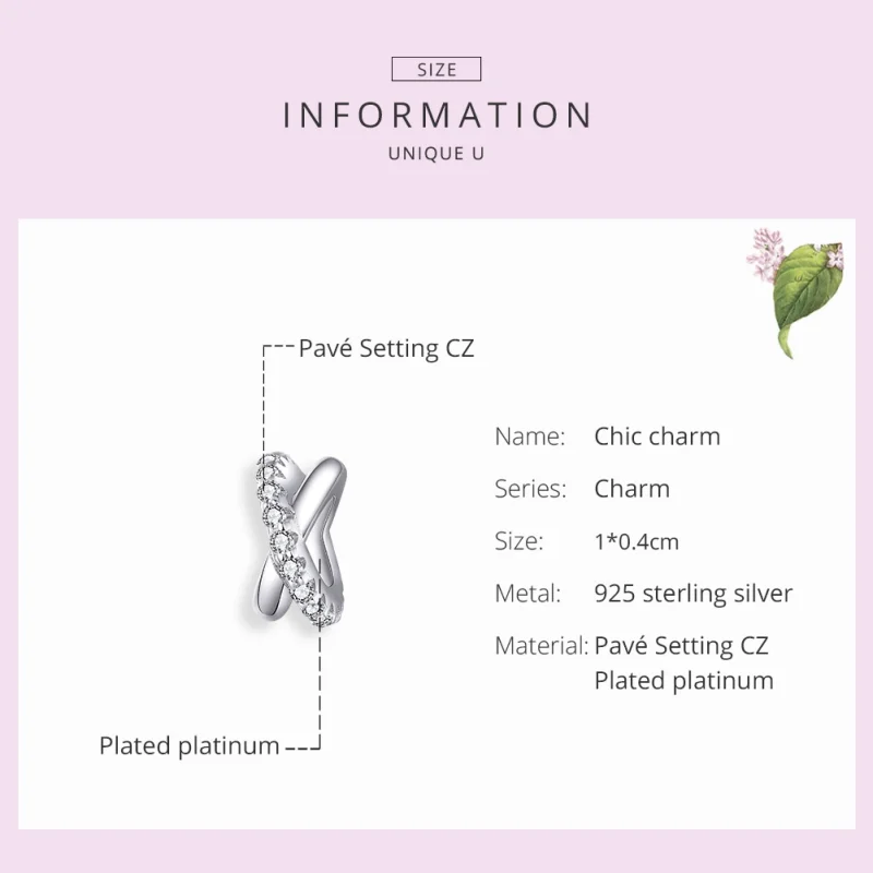 (Bild für) Schicker Spacer-Charm aus Silber im Pandora-Stil - BSC214 - Ansicht 6