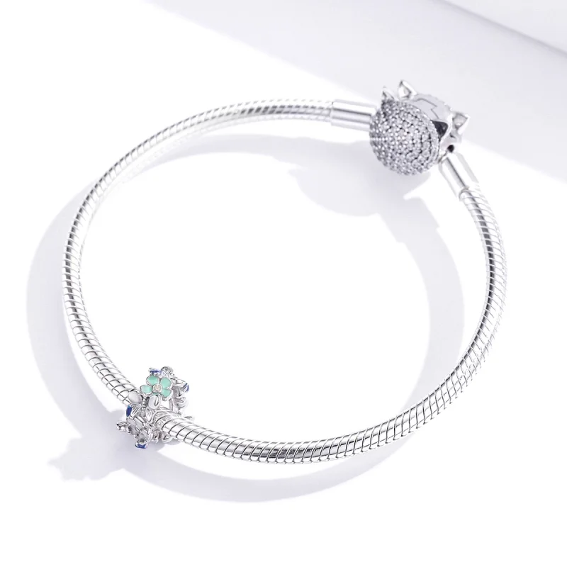 (Bild für) Silberfarbener Spacer-Charm „Bunter Garten“ im Pandora-Stil - BSC288 - Ansicht 2