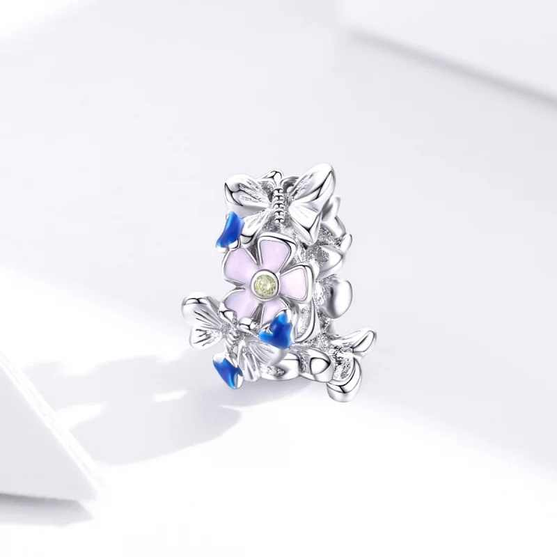 (Bild für) Silberfarbener Spacer-Charm „Bunter Garten“ im Pandora-Stil - BSC288 - Ansicht 3