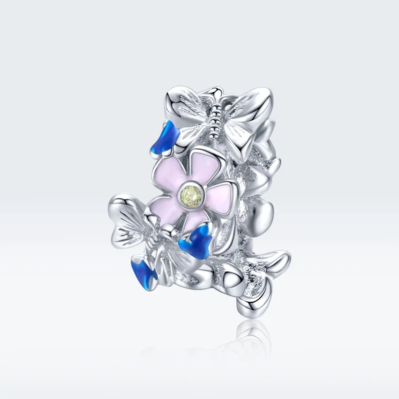 (Bild für) Silberfarbener Spacer-Charm „Bunter Garten“ im Pandora-Stil - BSC288 - Ansicht 5