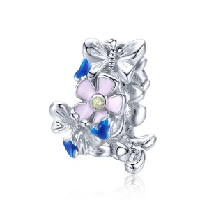 (Bild für) Silberfarbener Spacer-Charm „Bunter Garten“ im Pandora-Stil - BSC288