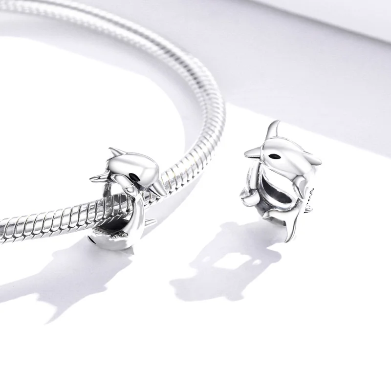 (Bild für) Silberner Delfin-Spacer-Charm im Pandora-Stil - BSC296 - Ansicht 4