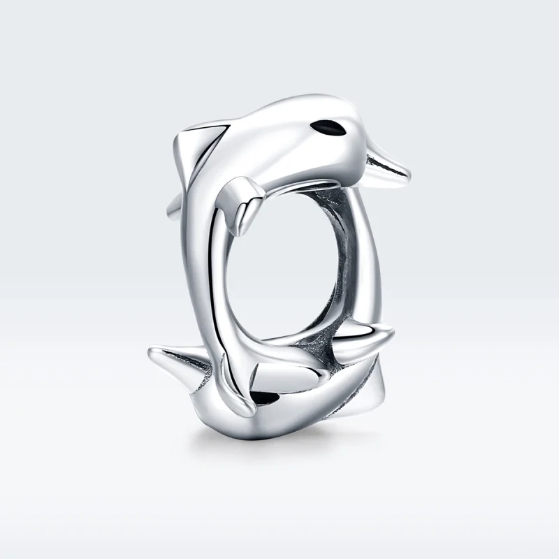 (Bild für) Silberner Delfin-Spacer-Charm im Pandora-Stil - BSC296 - Ansicht 5