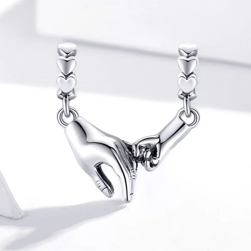(Bild für) Silberner Hand-in-Hand-Abstandshalter-Charm im Pandora-Stil - SCC1700 - Ansicht 2