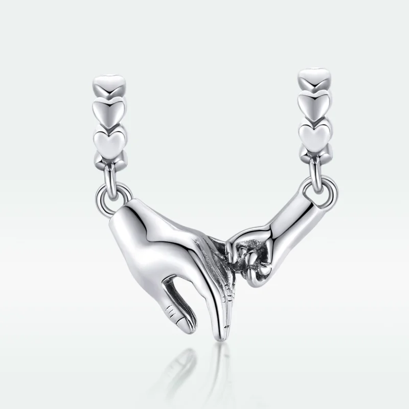 (Bild für) Silberner Hand-in-Hand-Abstandshalter-Charm im Pandora-Stil - SCC1700 - Ansicht 5