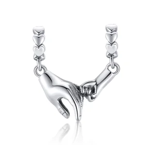 (Bild für) Silberner Hand-in-Hand-Abstandshalter-Charm im Pandora-Stil - SCC1700