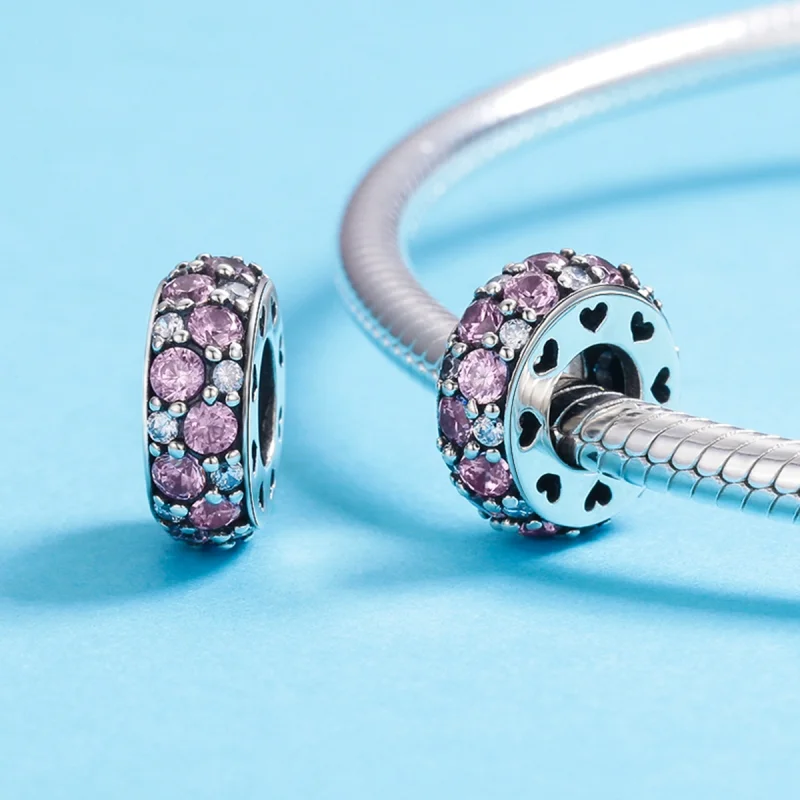(Bild für) Silberner Herz-Abstandshalter-Charm im Pandora-Stil - SCC635 - Ansicht 4