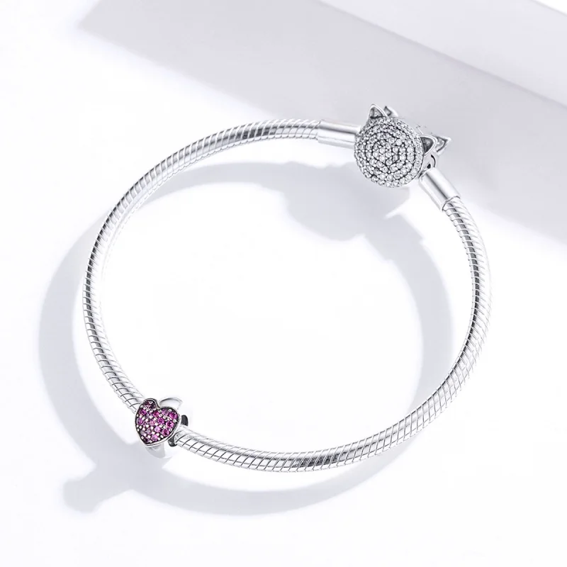 (Bild für) Silberner Love-Spacer-Charm im Pandora-Stil - SCC1336 - Ansicht 3