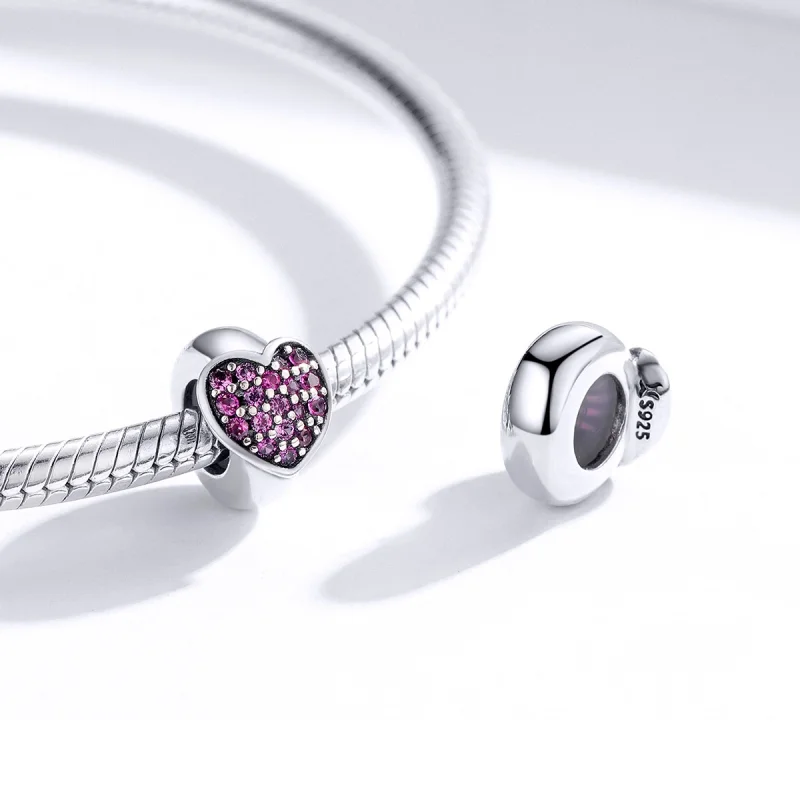 (Bild für) Silberner Love-Spacer-Charm im Pandora-Stil - SCC1336 - Ansicht 4