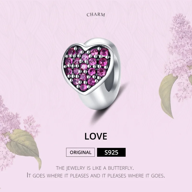 (Bild für) Silberner Love-Spacer-Charm im Pandora-Stil - SCC1336 - Ansicht 6
