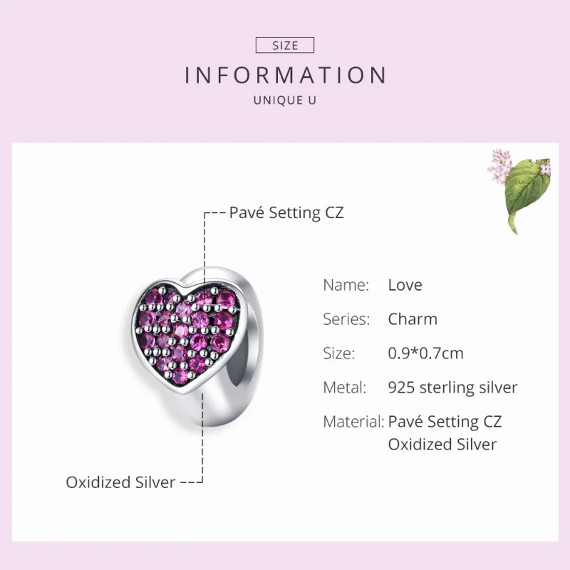 (Bild für) Silberner Love-Spacer-Charm im Pandora-Stil - SCC1336 - Ansicht 7