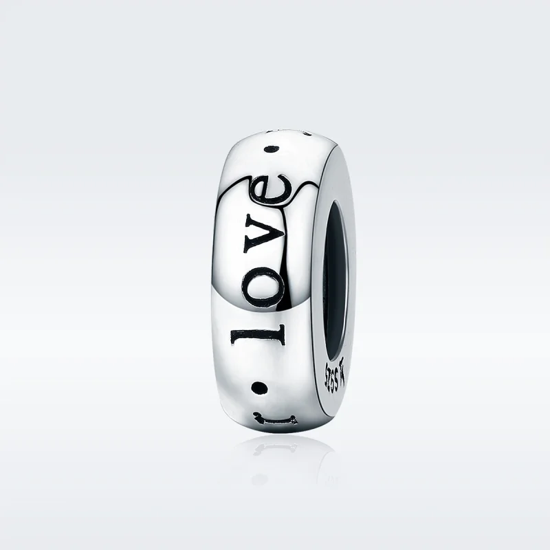 (Bild für) Silberner „Love You Forever“-Spacer-Charm im Pandora-Stil - SCC595 - Ansicht 2