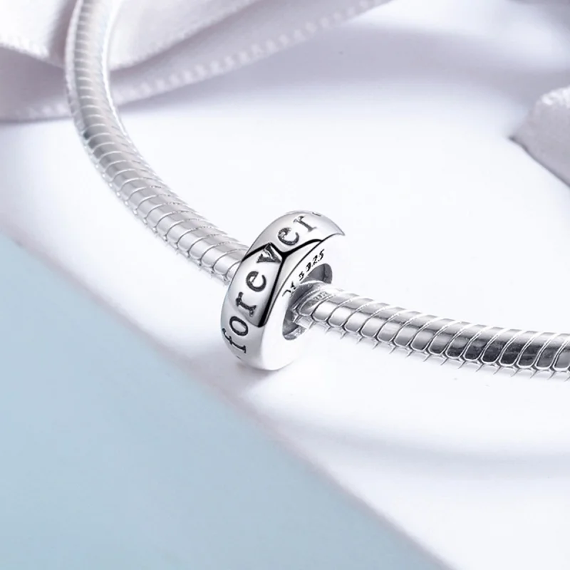 (Bild für) Silberner „Love You Forever“-Spacer-Charm im Pandora-Stil - SCC595 - Ansicht 4