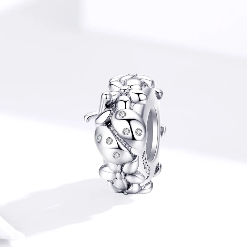 (Bild für) Silberner Marienkäfer-Spacer-Charm im Pandora-Stil - BSC112 - Ansicht 4