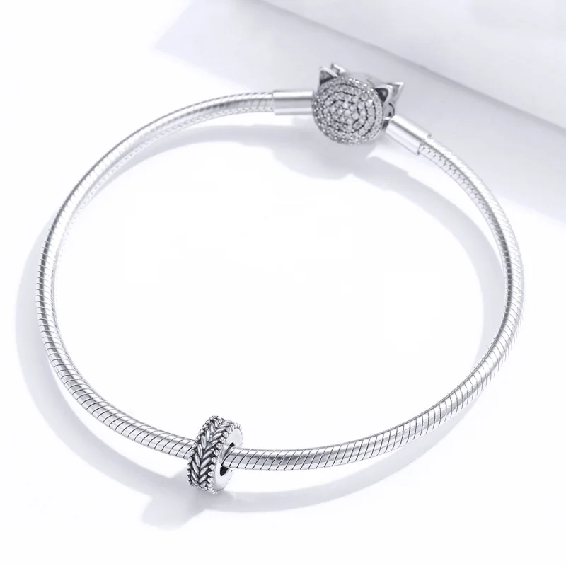 (Bild für) Silberner Rad-Abstandshalter-Charm im Pandora-Stil - SCC1452 - Ansicht 3