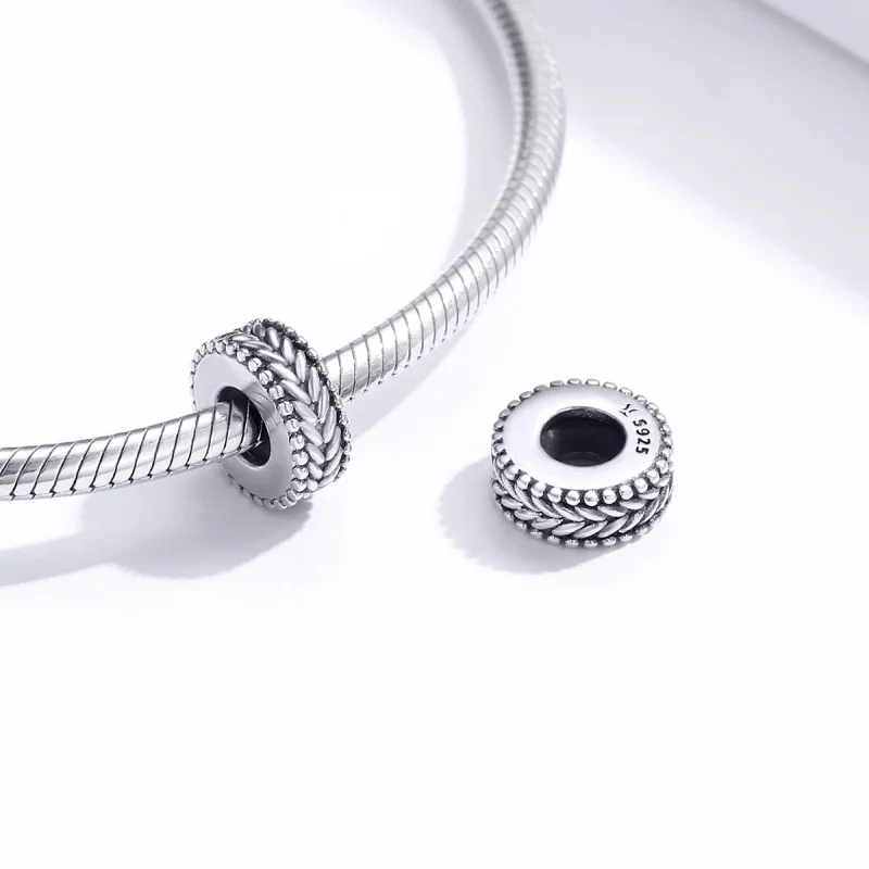 (Bild für) Silberner Rad-Abstandshalter-Charm im Pandora-Stil - SCC1452 - Ansicht 4