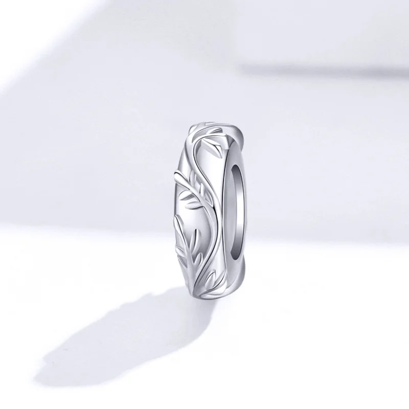 (Bild für) Silberner Rankenblatt-Abstandshalter-Charm im Pandora-Stil - BSC142 - Ansicht 2