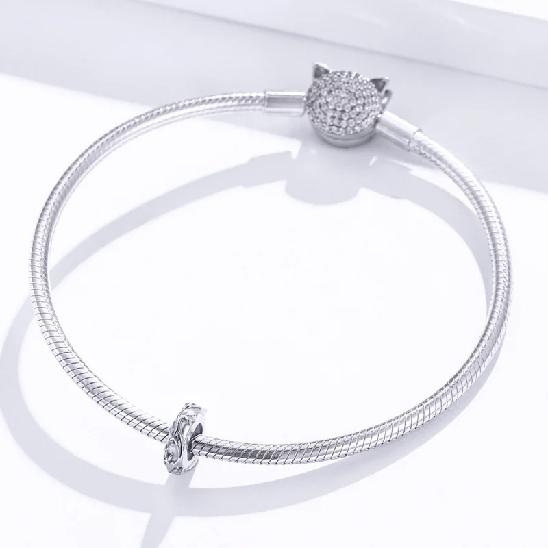 (Bild für) Silberner Rankenblatt-Abstandshalter-Charm im Pandora-Stil - BSC142 - Ansicht 3