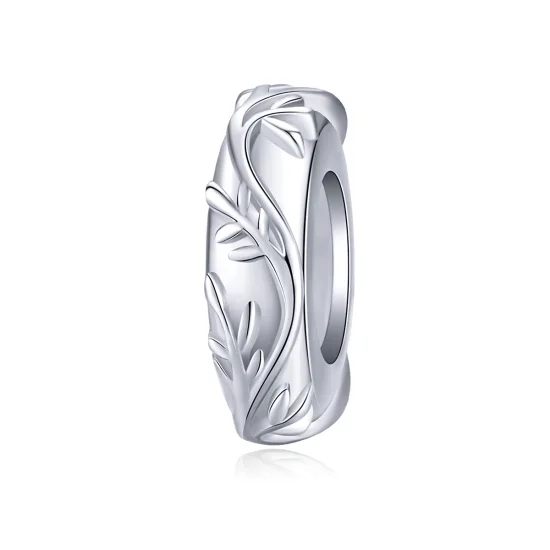 (Bild für) Silberner Rankenblatt-Abstandshalter-Charm im Pandora-Stil - BSC142