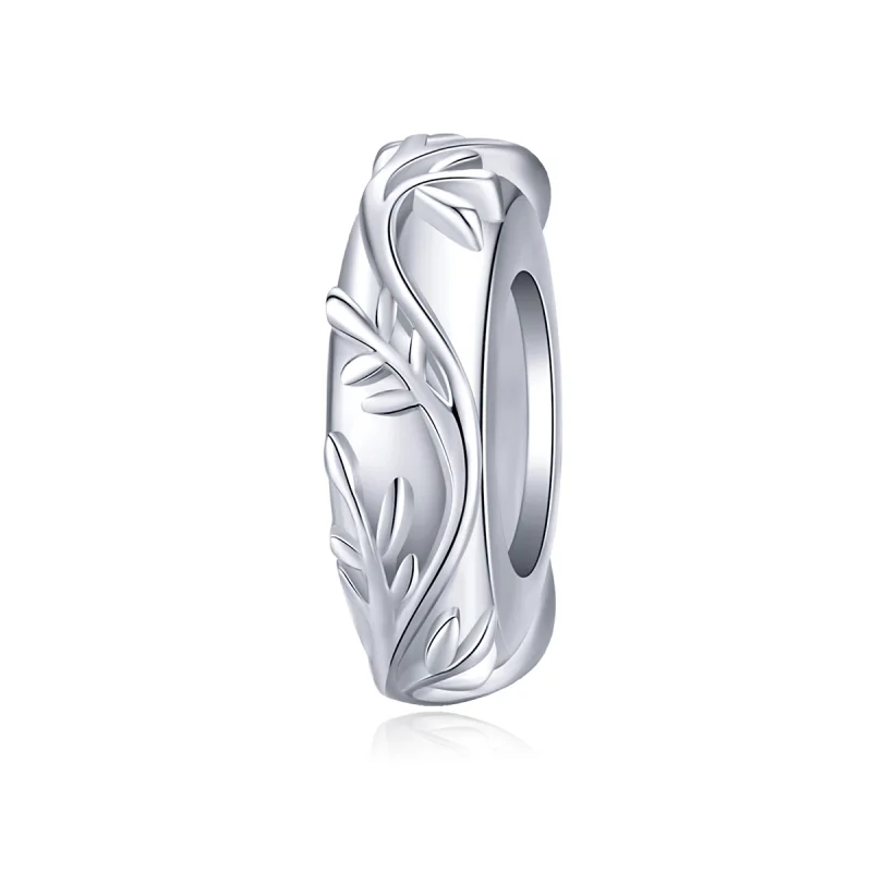 (Bild für) Silberner Rankenblatt-Abstandshalter-Charm im Pandora-Stil - BSC142