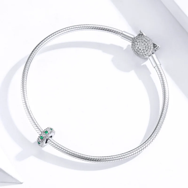 (Bild für) Silberner Retro-Spacer-Charm im Pandora-Stil - BSC185 - Ansicht 3