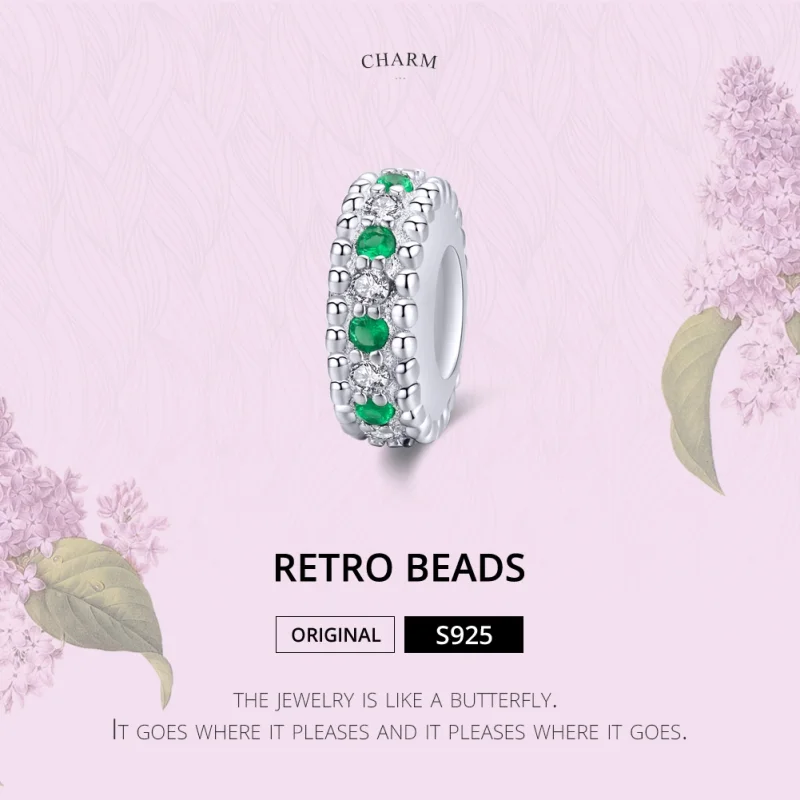 (Bild für) Silberner Retro-Spacer-Charm im Pandora-Stil - BSC185 - Ansicht 6