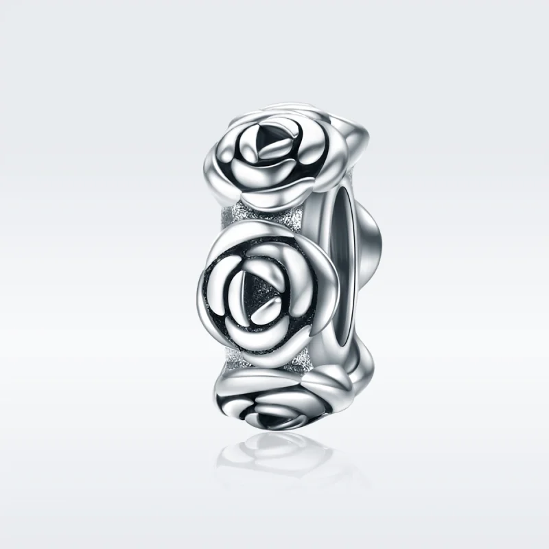 (Bild für) Silberner Rosenkranz-Spacer-Charm im Pandora-Stil - SCC596 - Ansicht 2