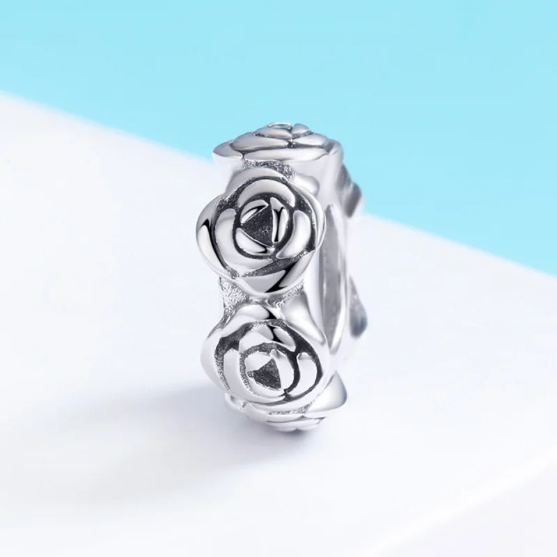 (Bild für) Silberner Rosenkranz-Spacer-Charm im Pandora-Stil - SCC596 - Ansicht 3