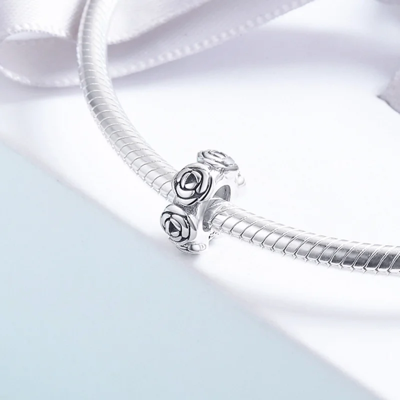 (Bild für) Silberner Rosenkranz-Spacer-Charm im Pandora-Stil - SCC596 - Ansicht 4