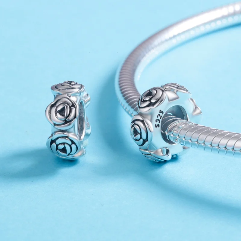 (Bild für) Silberner Rosenkranz-Spacer-Charm im Pandora-Stil - SCC596 - Ansicht 5