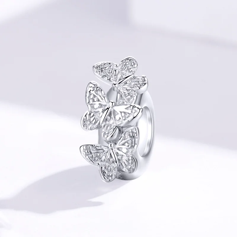 (Bild für) Silberner Schmetterlings-Abstandshalter-Charm im Pandora-Stil - BSC120 - Ansicht 2