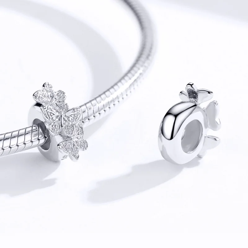 (Bild für) Silberner Schmetterlings-Abstandshalter-Charm im Pandora-Stil - BSC120 - Ansicht 4